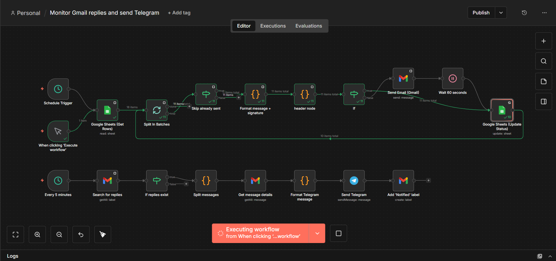 n8n cold email outreach workflow